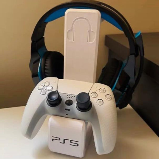 Combined Headphone & PS5 Controller Stand