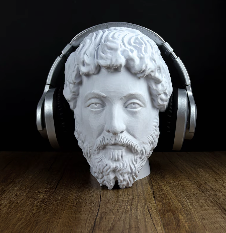 Marcus Aurelius Sculpture Headphone Stand