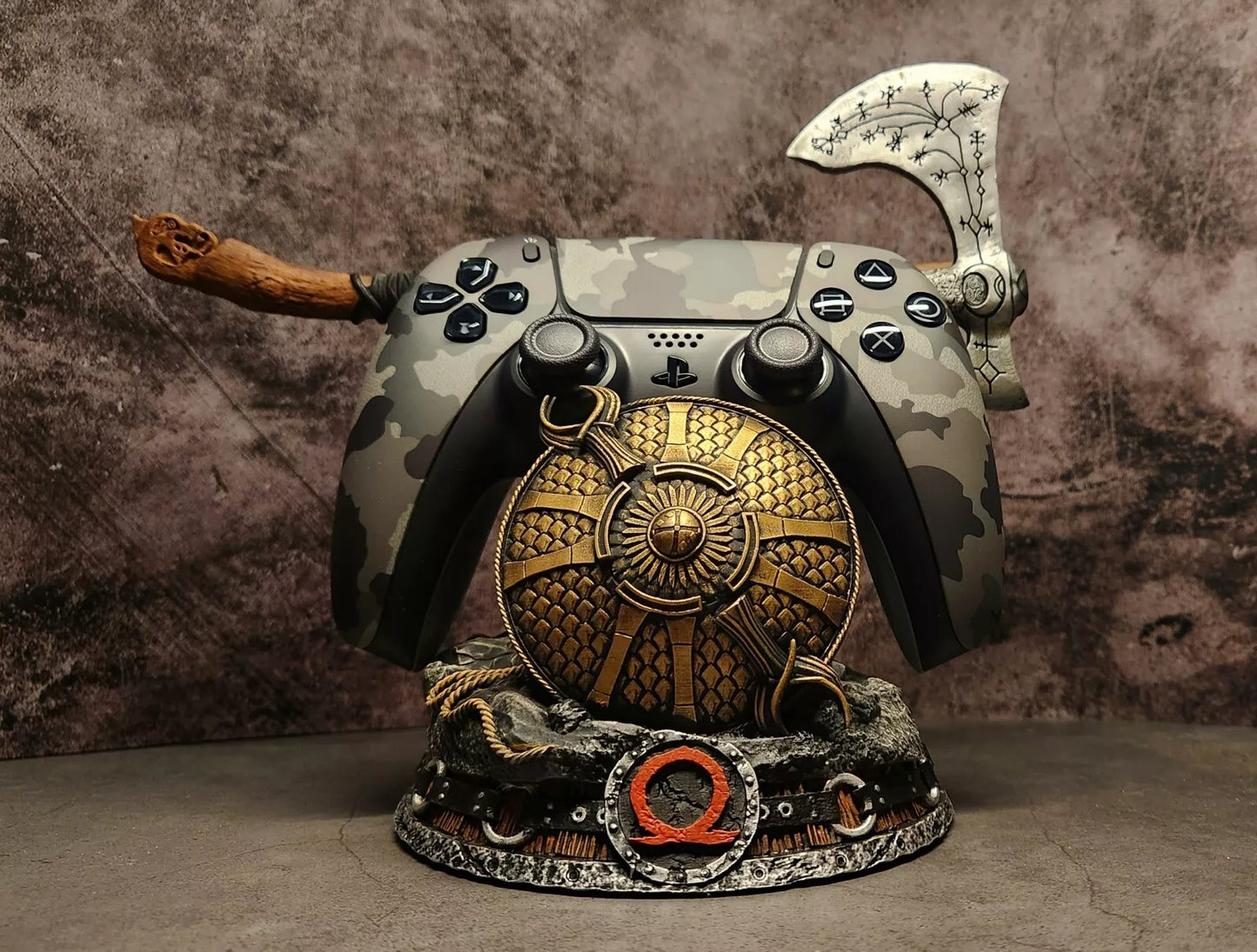 God of War "Guardian Shield with Leviathan Axe" Controller Stand